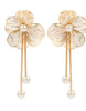 Gold flower drop earrings