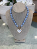 Blue bead heart pendant