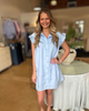 Sky Button Up Shirt Dress