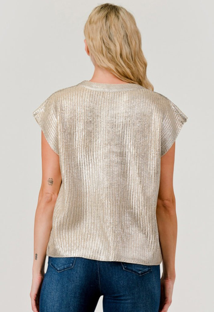 Metallic foil sweater