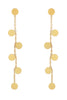 Gold disk drop earrings