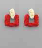 Red textured earrings