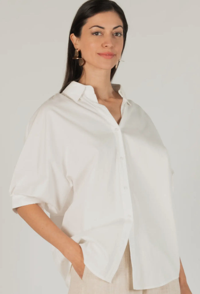 White 3/4 Blouse