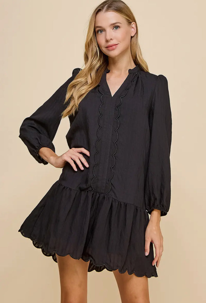 Black Scallop Dress