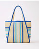 Blue striped tote