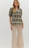 Olive blocked blouse