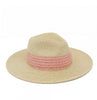 Pink striped straw hat