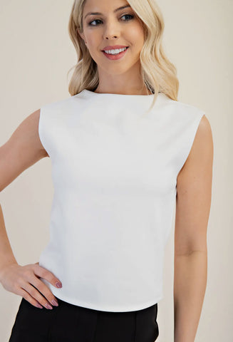 Blue Drape Neck Top
