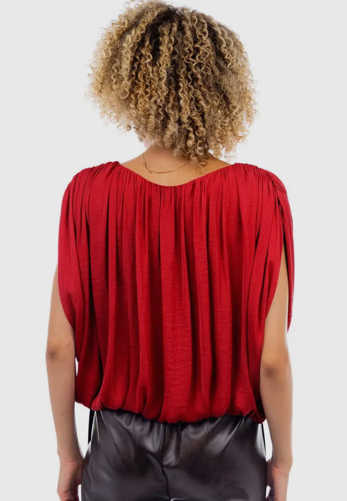 Scarlet Drape Bubble Blouse