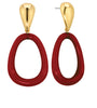 Wine oval teardrop earrings