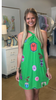 Postcard print halter dress
