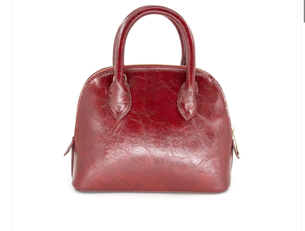 Burgundy small handle bag