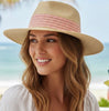 Pink striped straw hat