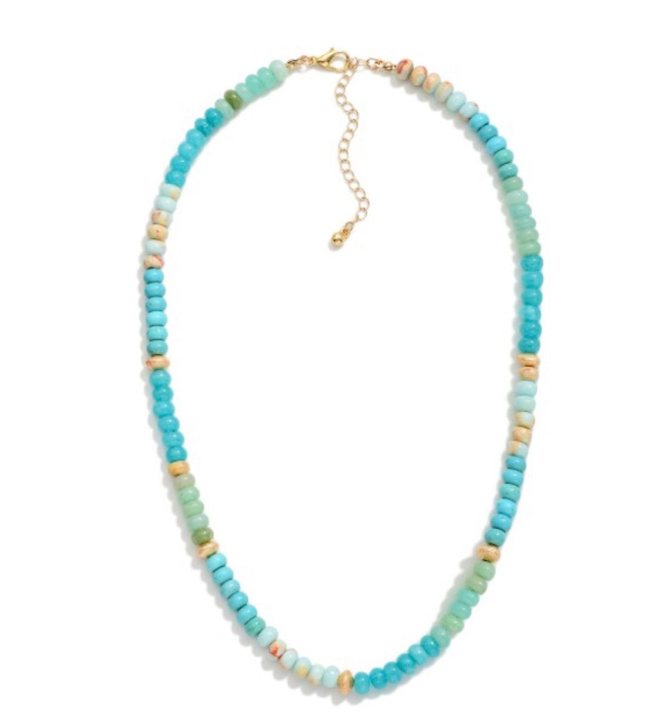 Blue beaded necklace