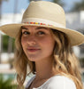 Straw hat with multicolor band