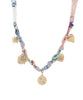 Multi charm scarf necklace