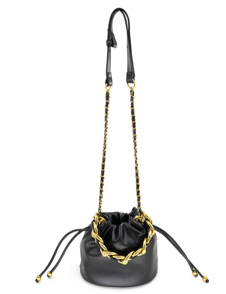 Black small bucket bag