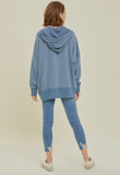 French Blue Hooded Pullover