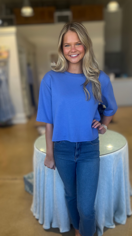 Blue Knit Tee