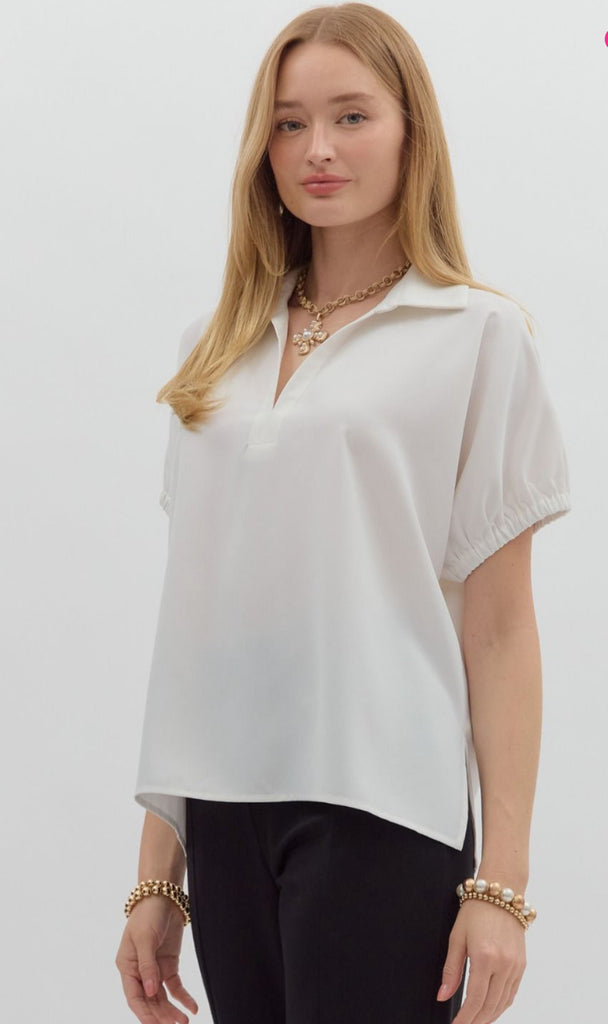 White collard blouse