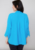 Azure Button Collard Blouse