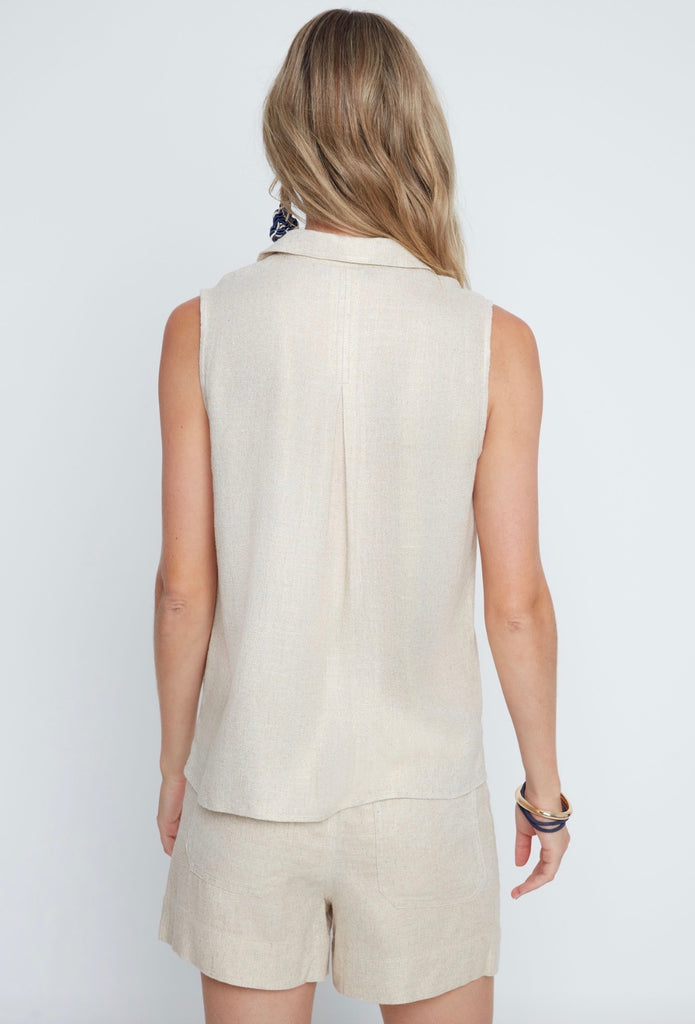 Gold Metallic sleeveless blouse