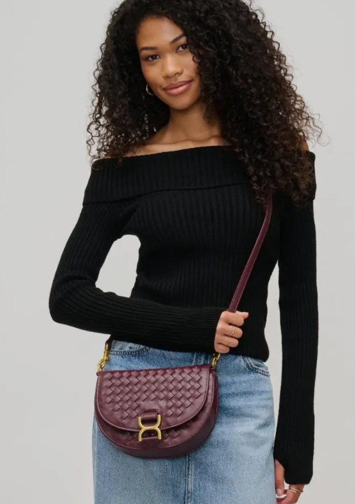 Burgundy Woven Crossbody