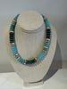 Turquoise/gold beaded necklace