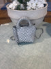 Silver woven crossbody bag