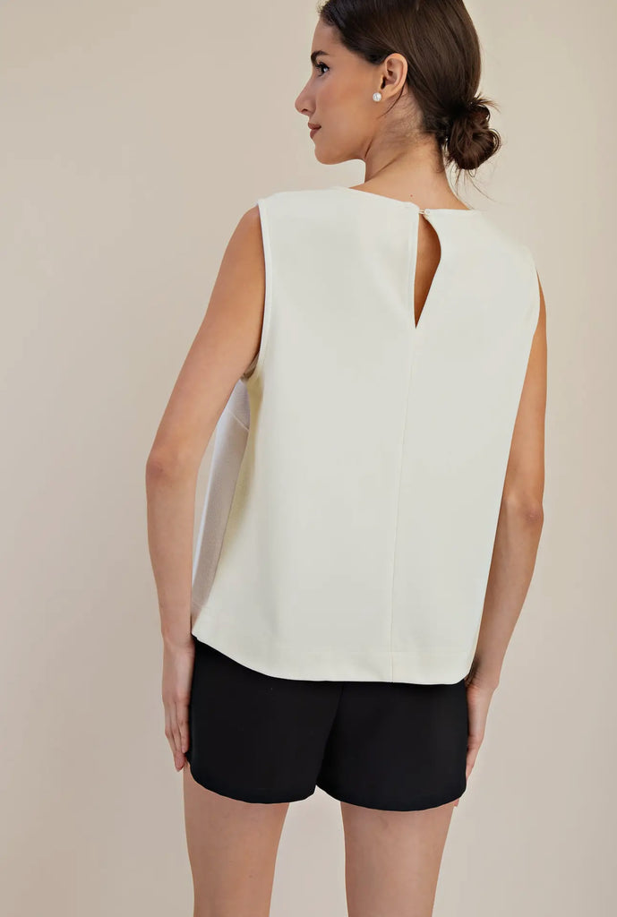 Cream Bow detail Top