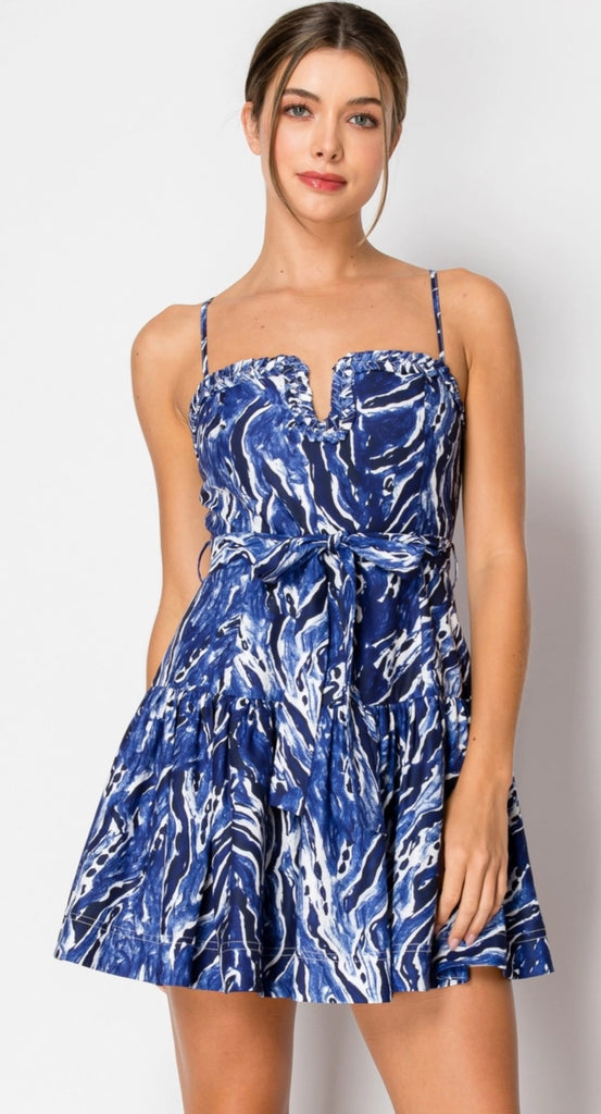 Blue Marble Loop Dress