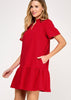 Red Ruffle Hem Dress