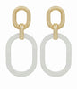 White oval drop earrings