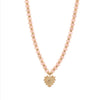 Peach Metal Heart Charm Necklace