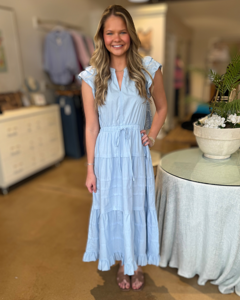 Baby Blue  Tiered Maxi Dress