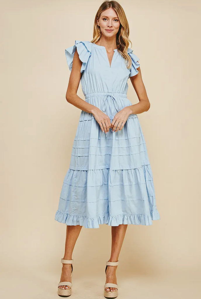 Baby Blue  Tiered Maxi Dress