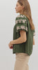 Olive embroidered blouse