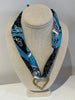 Blue/Black Heart Scarf necklace