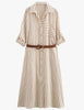 Stripe belter maxi dress