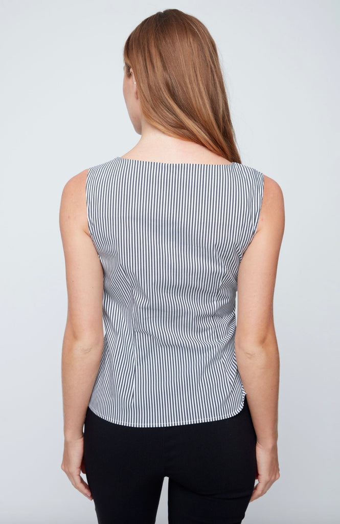 Blk/White Stripe Bow Blouse