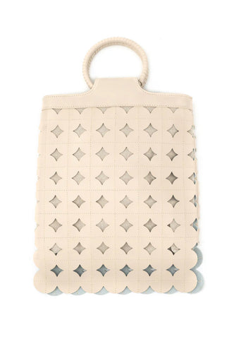 Small Taupe woven crossbody tote