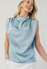Blue Drape Neck Top
