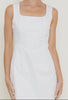 White Square neck Dress