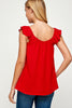 Coral Red Ruffle top