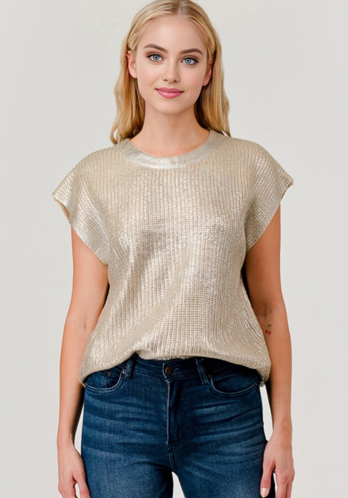 Metallic foil sweater
