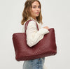 Burgundy Woven Tote