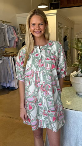 Blue Striped Midi Dress