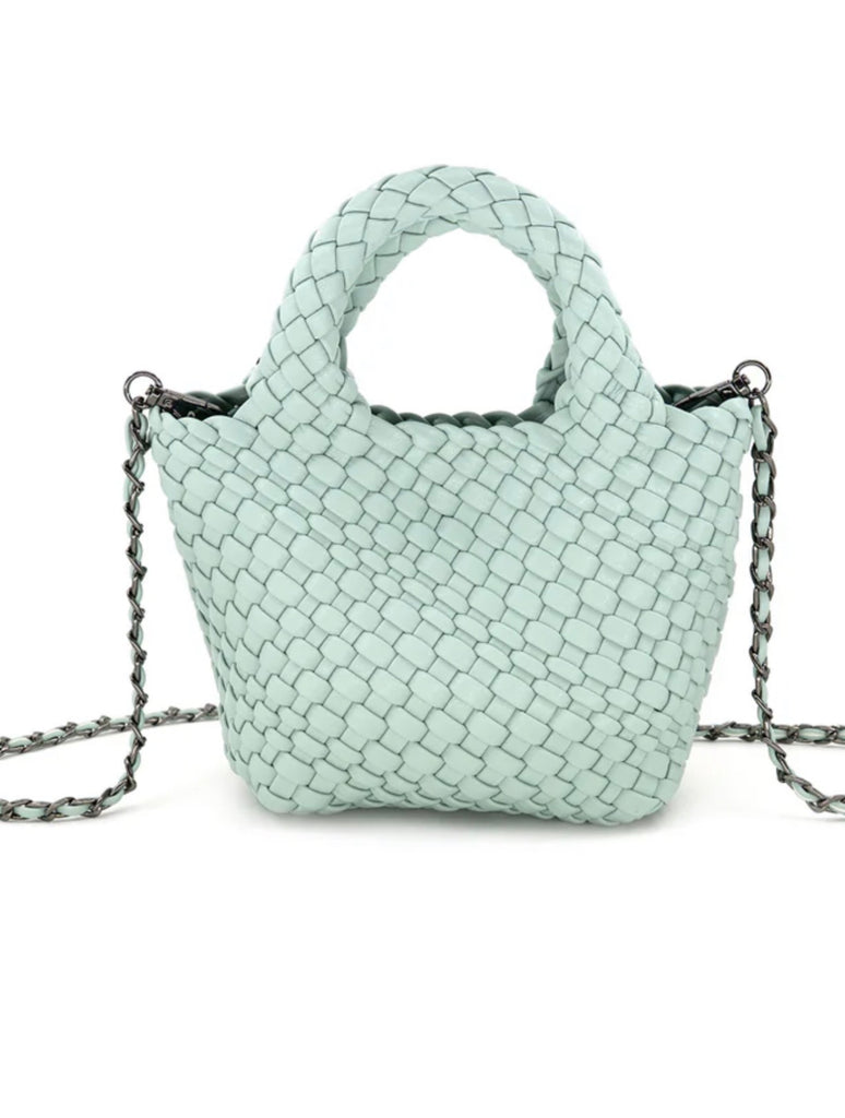 Mint quilted small crossbody