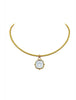 Opal Sqaure Stone Pendant Wire Choker