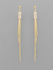 Crystal tassel chain earrings